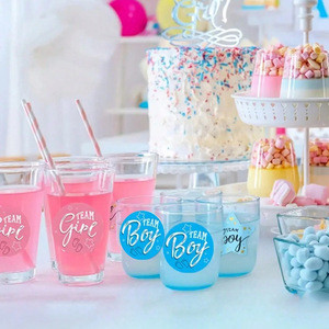Pegatinas Redondas de 2.5cm para Revelación de Género de Bebé, Niño o Niña, Resistentes al Agua, Artículos para Fiestas, Etiquetas Novedosas para Cumpleaños - Product Image 2