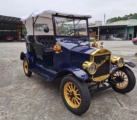 Voiture de golf électrique 6 places CE avec batterie 48V et moteur AC 5 kW, style vintage