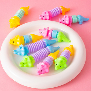 Juguete de dinosaurio con manguera telescópica para niños de 2 a 4 años, juguete unisex de plástico para aliviar el estrés - Product Image 3