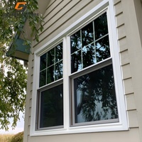 Ventanas correderas de doble colgado esmaltadas de aluminio blanco moderno GS para casa