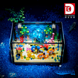 Sea World Baustein Set <span class=keywords><strong>Clown</strong></span> Fish coral Wasser pflanzen Quallen Aquarium Modell Aquatic ökologische Ziegel Spielzeug - Product Image 3