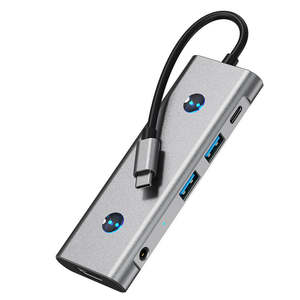 ฮับ USB-C คุณภาพสูง อะแดปเตอร์มัลติพอร์ต 8 in 1 แท่นเชื่อม<span class=keywords><strong>ต่อ</strong></span>และฮับสถานีเชื่อมต่อ USB-C สำหรับพีซี โทรศัพท์ และโน้ตบุ๊ก - Product Image 6