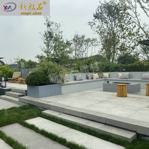 New Magic Stone Outdoor Garden <b>Bench</b> <b>Set</b> GRC UHPC Customized Size Modern Patio Furniture - Product Image 1