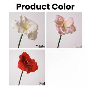 Ampoules d'<span class=keywords><strong>amaryllis</strong></span> artificielles personnalisées Real Touch <span class=keywords><strong>fleur</strong></span> en plastique souple <span class=keywords><strong>fleur</strong></span> rouge blanc rose pour la décoration de mariage à la maison - Product Image 3