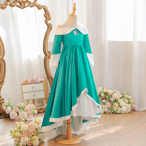 Robe de princesse en polyester vert à épaules dénudées pour filles, avec contraste de couleur, pour <span class=keywords><strong>cosplay</strong></span> de Mario - Product Image 3
