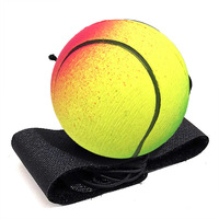 Pelota elástica para lanzar con la mano, correa de muñeca con cuerda de PU, pelota de ejercicio para niños, fitness al aire libre, pelota que rebota, venta al por mayor