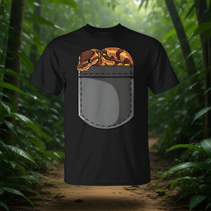 T-shirt Snake Lover Pocket Pet Ball Python noir pour adulte unisexe - Product Image 3