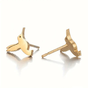 Orecchini Minimalisti a Forma di Uccellino, Stile Metallico Ispirato al Colibrì, Eleganti Orecchini da Donna alla Moda, Gioielli Regalo - Product Image 2