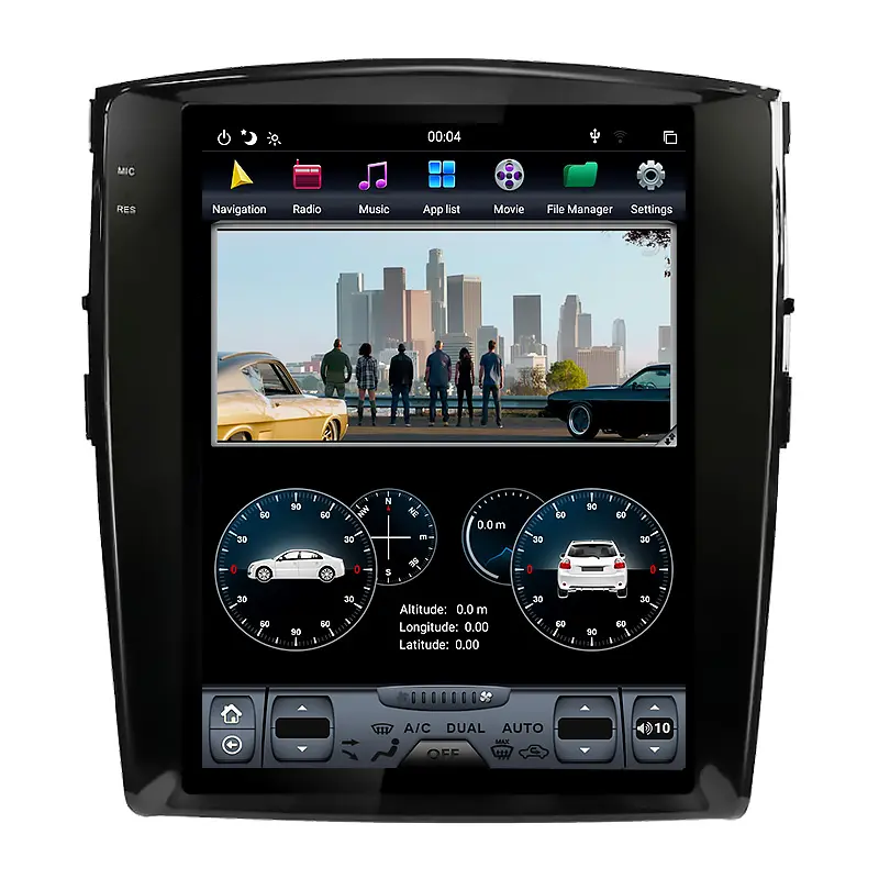 Dikey ekran araba GPS navigasyon 12.1 inç Android 9 için Mitsubishi Pajero 2006-2019 V93 Mitsubishi araba radyo DVD OYNATICI