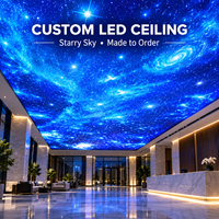 Kotak Lampu LED Langit Biru Awan dengan Panel Kain Cetak dan Rangka Aluminium untuk Interior Komersial