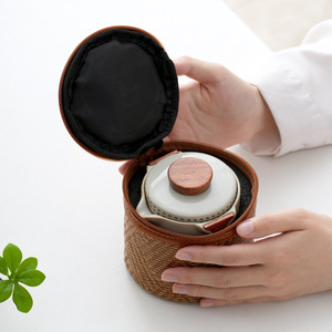 Chinese Portable Ceramic Tea <strong>Set</strong> Ru Kiln Travel Tea <strong>Set</strong> <strong>for</strong> Camping 1 <strong>Teapot</strong> with <strong>2</strong> Tea <strong>Cups</strong> <strong>for</strong> Home - Product Image 3