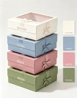 Boîte cadeau rigide avec fenêtre carrée à fermeture magnétique, fenêtre visuelle en PVC recyclable, décoration avec nœud, personnalisation de l'impression du logo