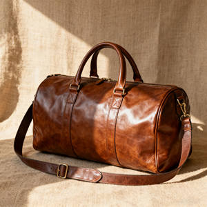 الشركة المصنعة الأصلية تصنيع المعدات الأصلية الحرفية الفاخرة وعرة الرجال جلد البقر الحقيقي السفر واق من المطر ليلة واحدة عطلة نهاية الأسبوع - Product Image 3