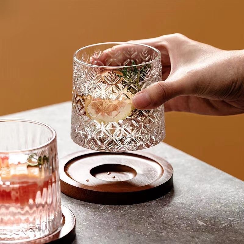 Rotary Whiskey glasses cup personality tumbler Old Fashioned glass wine cup