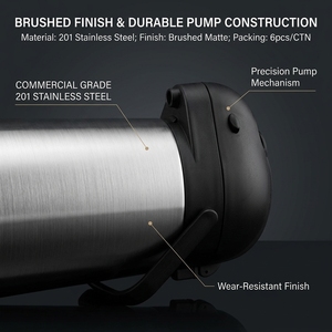 Insulated Stainless Steel Vacuum Coffee Air Pot with Pump, Large Capacity <b>Thermos</b> Flask for Hot Beverage - Product Image 5