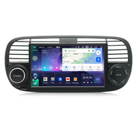 2 32GB Android 12 7 Zoll OLED Autoradio graphie GPS DSP WIFI Mirror Link Tragbar für Fiat 500 2007-2015 Schwarz/Weiß"