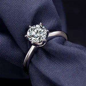 Anel de diamante de noivado, joias finas de laboratório de diamantes e noivado 10k 14k 18k ouro hpht cvd, joias de diamante, anel de diamante