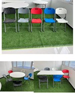 Vente en gros de mobilier de jardin, salle à manger de jardin, tables de camping rectangulaires, portables et pliantes en plastique, pour événements
