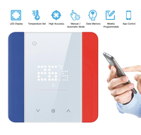 Termostato WiFi Ultra Delgado Inteligente Tuya, Franja de Borde Personalizable, Control Remoto de Temperatura por Aplicación, Compatible con Alexa/Asistente de Google