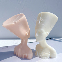 Nefertiti Statue égyptienne Silicone bougie moule mythologie ancienne Sculpture cire de soja moule Figure décor egypte