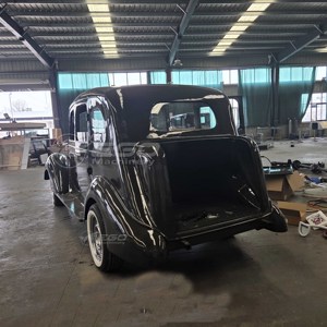 Voiture électrique classique noire vintage, design rétro antique à 4 roues, en tôle d'acier haute résistance, artisanat exquis, faible coût - Product Image 2