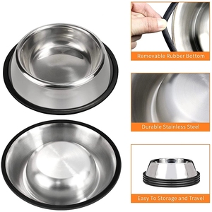 स्टेनलेस स्टील कुत्ते कटोरा बिल्ली पकवान/पालतू दूध पिलाने की कटोरा गोल आकार स्टेनलेस स्टील कुत्ते को खिला कटोरा - Product Image 6