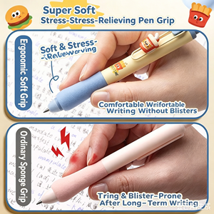 Lápices Borrables con Diseño de Comida, Lindos y Antiestrés, de 0.5mm de Ancho de Escritura, de Plástico, Borrables, para Regalos Infantiles - Product Image 6