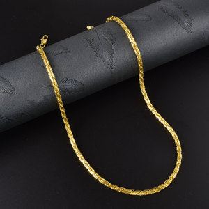 Cadena de <span class=keywords><strong>Oro</strong></span> 18K Clásica Trenzada de Tres Capas con Nudo, Cadena Emperador, Collares de Múltiples Tamaños, Venta al por Mayor, <span class=keywords><strong>750</strong></span> unidades - Product Image 3