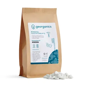 Georganics inglese compresse di dentifricio alla menta piperita 720 compresse (fornitura di 1 anno) dimensioni da viaggio per denti sensibili - Product Image 1
