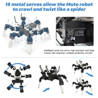 Robot Hexapod Muto S2 18DOF Pengenal Visual AI dengan Servo Bus 35KG dan Baterai Kapasitas Besar 9900mAH untuk Raspberry Pi 5