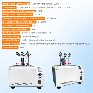 Testeur de point de ramollissement <span class=keywords><strong>HDT</strong></span>/<span class=keywords><strong>Vicat</strong></span> |   Contrôle par ordinateur PLC |   Haute précision |   Capacité pour 3 échantillons |   pour l'isolation des plastiques - Product Image 4
