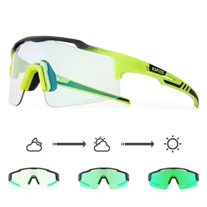 KAPVOE 2024 Photochromic 1Lens Cycling Eyewear 2023 Bike Sunglasses Running Riding Goggles Men Women Mtb Sports Bicycle Glasses