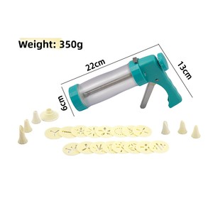 Pistolet à biscuits 16-en-1 avec disques en acier inoxydable, déclencheur sans BPA, kit de décoration pour glaçage, outil de pâtisserie pour les fêtes - Product Image 5