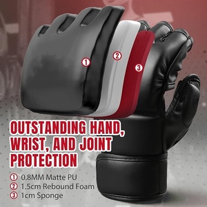Wellshow Gants pour hommes femmes <span class=keywords><strong>Sac</strong></span> d'arts martiaux Gants <span class=keywords><strong>de</strong></span> <span class=keywords><strong>boxe</strong></span> avec paumes ouvertes Gants <span class=keywords><strong>de</strong></span> <span class=keywords><strong>boxe</strong></span> pour <span class=keywords><strong>sac</strong></span> <span class=keywords><strong>de</strong></span> <span class=keywords><strong>boxe</strong></span> Sparring - Product Image 2