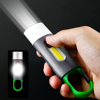 Senter Obor LED Tahan Air Isi Ulang USB Gantungan Kunci Lampu Kuat Kemah Luar Ruangan Cahaya Kuat Mini untuk Darurat