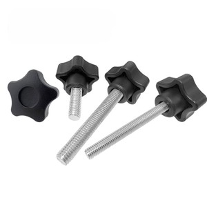 Edelstahl Metall Schwarz Bakelit Kunststoff kopf Fünf Lappen Stern Konkav griff Einstellbare Klemm griff Knopfs ch raube Rändel schraube - Product Image 2