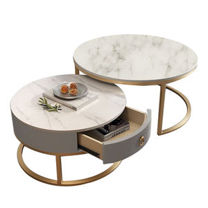 <span class=keywords><strong>Mesa</strong></span> de centro de mármol, Base de salón de mármol Central de Metal contemporáneo italiano - Product Image 3