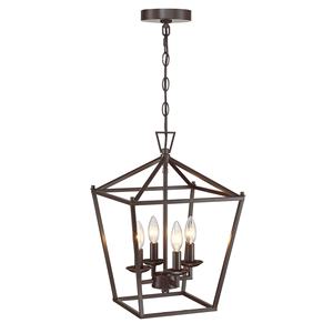 <span class=keywords><strong>Lustre</strong></span> industriel à 4 lumières Plafonnier en bronze Plafonnier encastré en métal <span class=keywords><strong>Cage</strong></span> géométrique E12 <span class=keywords><strong>Escalier</strong></span> Couloir - Product Image 1