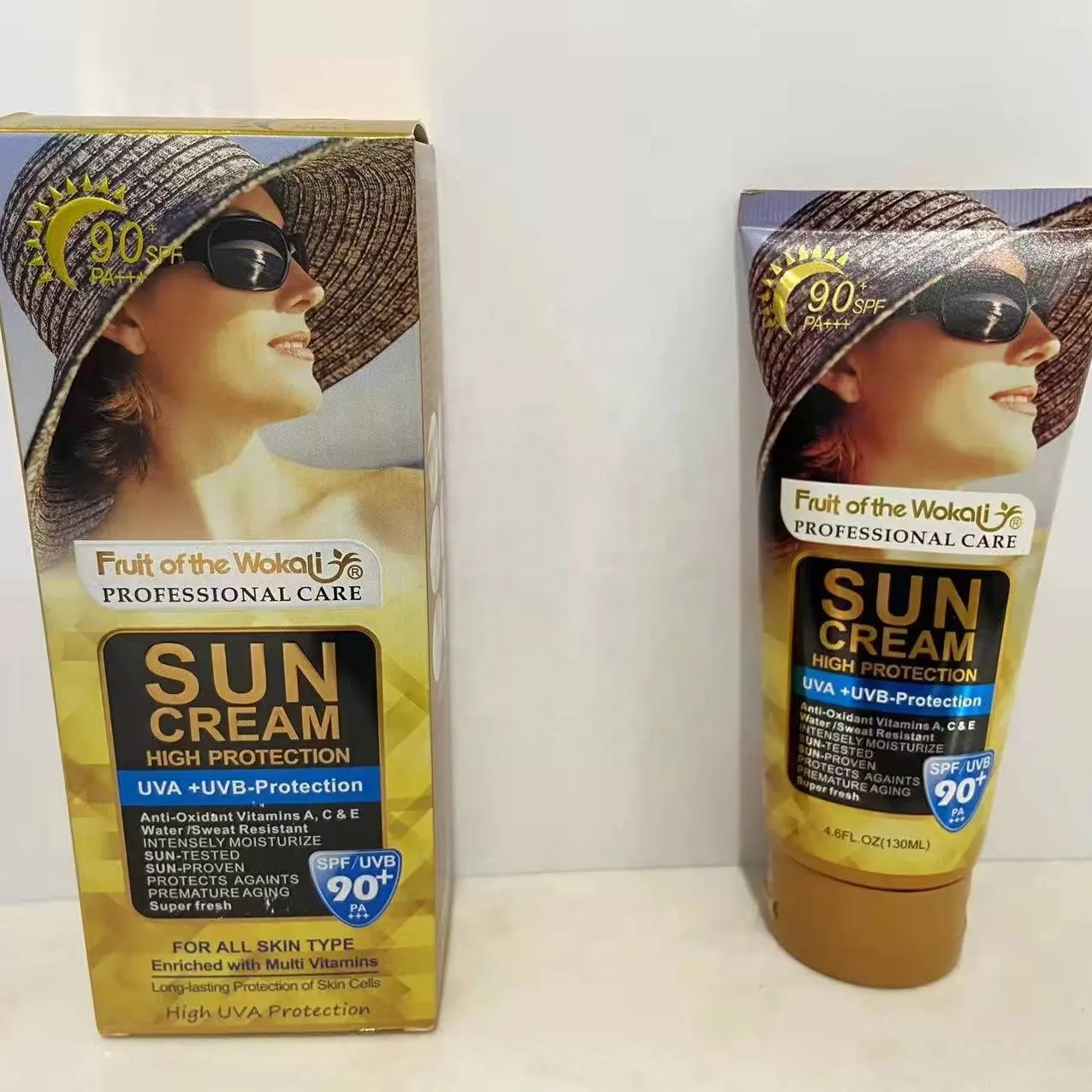 Wokali-crema bloqueadora de sol, 130ML, SPF90, protección solar UVA/UVB, función alisadora y alisadora de la piel