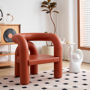 Sillón de Diseño Nórdico Moderno con Tubo Curvo, Sillón Individual para Sala de Estar, Sillón de Plástico Relleno de Espuma, para Adultos y Personas Mayores - Product Image 2