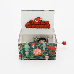Caja Musical <span class=keywords><strong>de</strong></span> Acrílico Navideña EXTRAWORLD con Manivela, Melodía Personalizada y Diseño <span class=keywords><strong>de</strong></span> Santa Claus, Color Rojo/Verde - Product Image 3