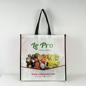 Custom Eco Recycled Bags Grocery Promotional Laminated Non Woven Tote Shopping Bag