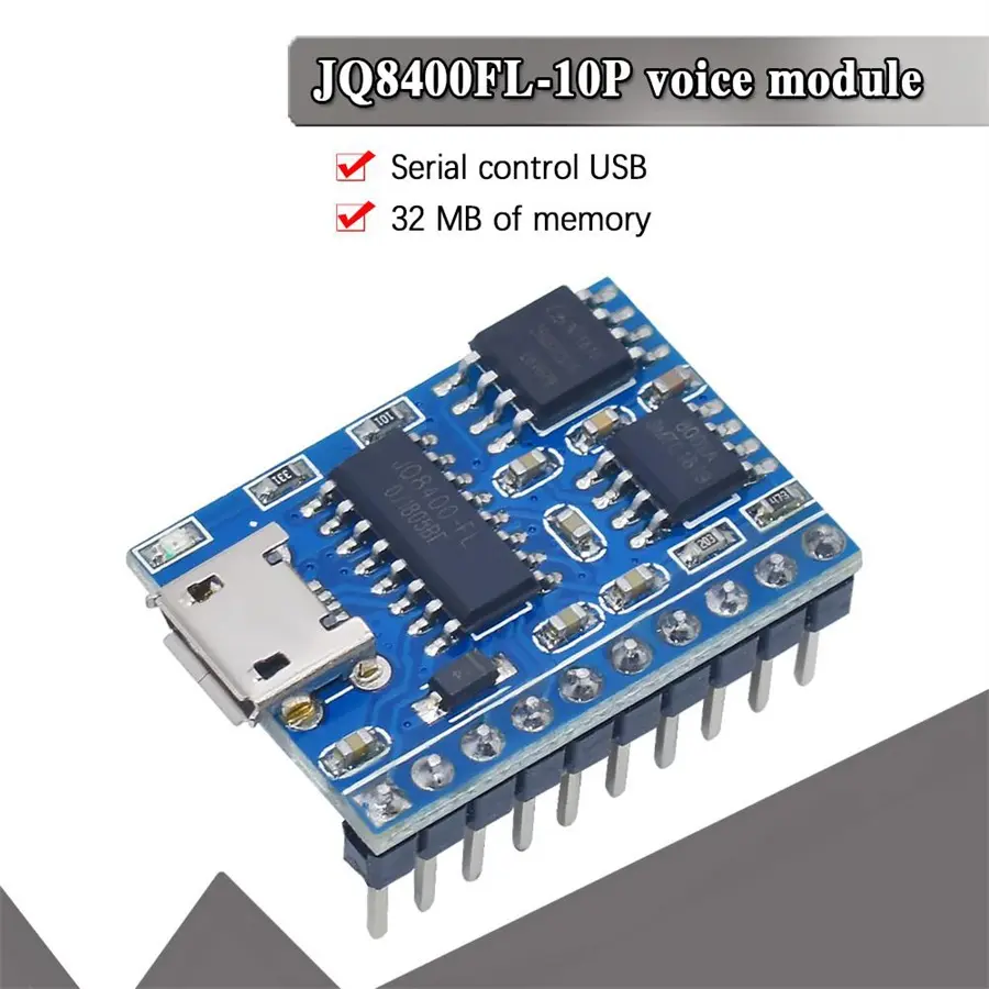 JQ8400-FL USB प्रोग्रामेबल मोशन सक्रिय रिकॉर्ड करने योग्य ग्रीटिंग कार्ड MP3 प्लेयर साउंड मॉड्यूल