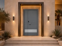 Porte d'entrée en aluminium à rupture de pont thermique, motif floral sculpté moderne et contemporain, texture, grande porte double entrée, design personnalisé sur mesure