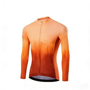 Jersey de Ciclismo Premium Transpirable de Manga Larga con Logotipo Personalizado Sublimado en Degradado para Eventos de Equipo y Carreras de Carretera - Product Image 2