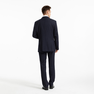 <span class=keywords><strong>Costume</strong></span> formel rayé <span class=keywords><strong>bleu</strong></span> <span class=keywords><strong>marine</strong></span> pour <span class=keywords><strong>homme</strong></span> – Vente en gros – Ensemble de luxe ajusté (veste et pantalon) avec boutons – Tenue de mode masculine avec option grandes tailles - Product Image 4
