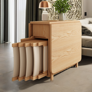 Manufacturer Wholesale Modern Space Saving Home Furniture Kitchen Wooden <strong>Folding</strong> <strong>Dining</strong> Table <strong>Set</strong> - Product Image 2