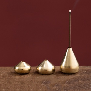 Soporte de incienso metálico con forma de gota de agua, quemador de incienso portátil de latón, regalo para el hogar, oficina o casa de té - Product Image 2