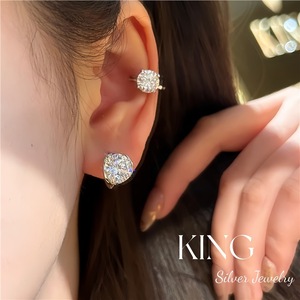 ต่างหูเงินแท้ S925 ประดับโมอิสซาไนต์ 2 กะรัต แบบหนามเตย สำหรับใส่ทุกวัน - Product Image 5