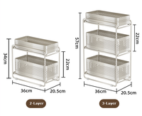 Étagère de rangement sous évier coulissante pour armoire de cuisine, organisateur 2/3 niveaux en acier perforé, étagère à épices, commande d'échantillon, vente en gros directe usine